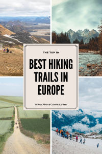 Top 10 best hiking trails in Europe | hiking in Europe trekking Europe hikes European hikes European hiking trails hiking Alps Europe trekking best hikes in France best hiking in Spain Hiking in Iceland hikes hiking in Sweden hikes in Switzerland hiking in Poland Cinque Terre hiking trail waterfall hike hiking in Germany Black Forest best hikes in Scotland hiking Camino de Santiago Mont Blanc Laugavegur Trek Transylvanian Mountain Trail Kungsleden Trail West Highland Way #europe #travel #hiking