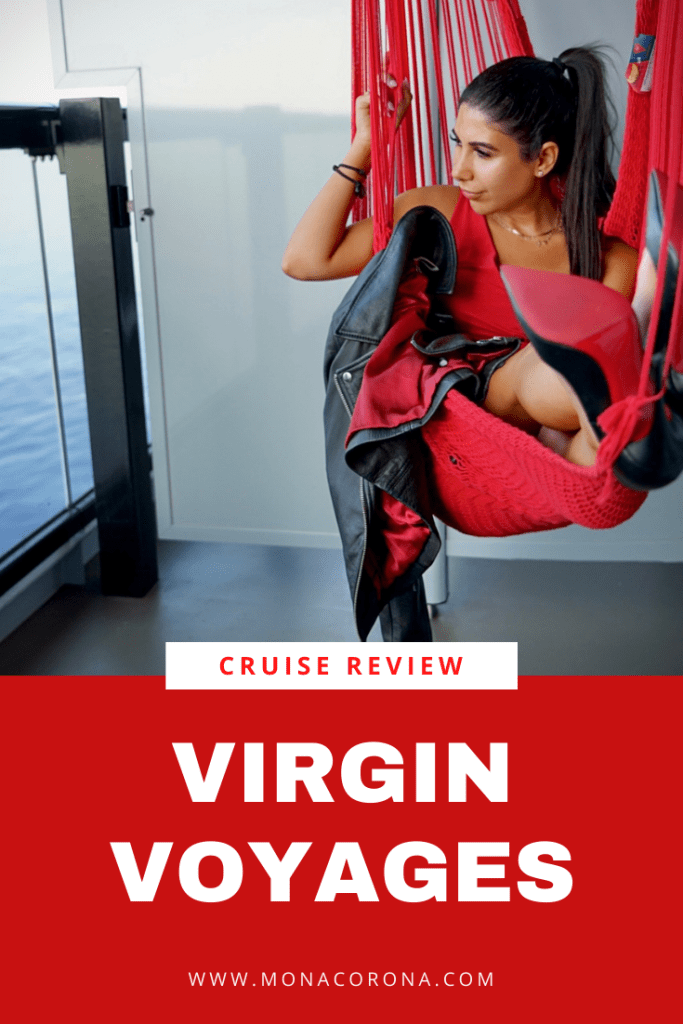 Click the pin to read my review of the brand new Virgin Voyages cruise. The is an adults-only ship with over 20 restaurants and eateries all inclusive. | Cruise ship, cruise line, cruise travel, cruise tips, luxury cruise, cruising